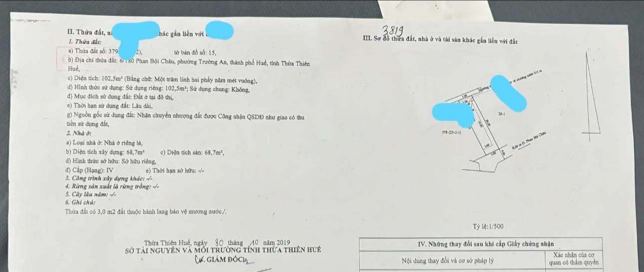 Nhà cấp 4 Phan Bội Châu, TP Huế 102.5m² - Đầu tư sinh lời với 6 phòng trọ!