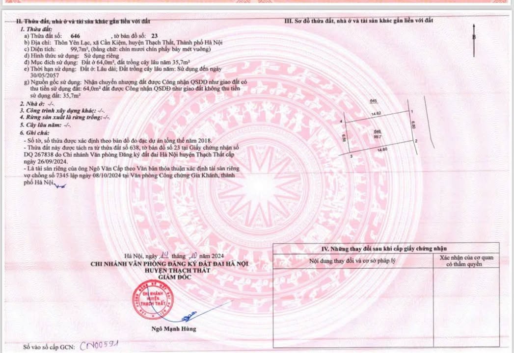 Đất Làng Nghề Hạ Bằng Thạch Thất 99m² giá 2.8 tỷ - Cơ hội đầu tư sinh lời!