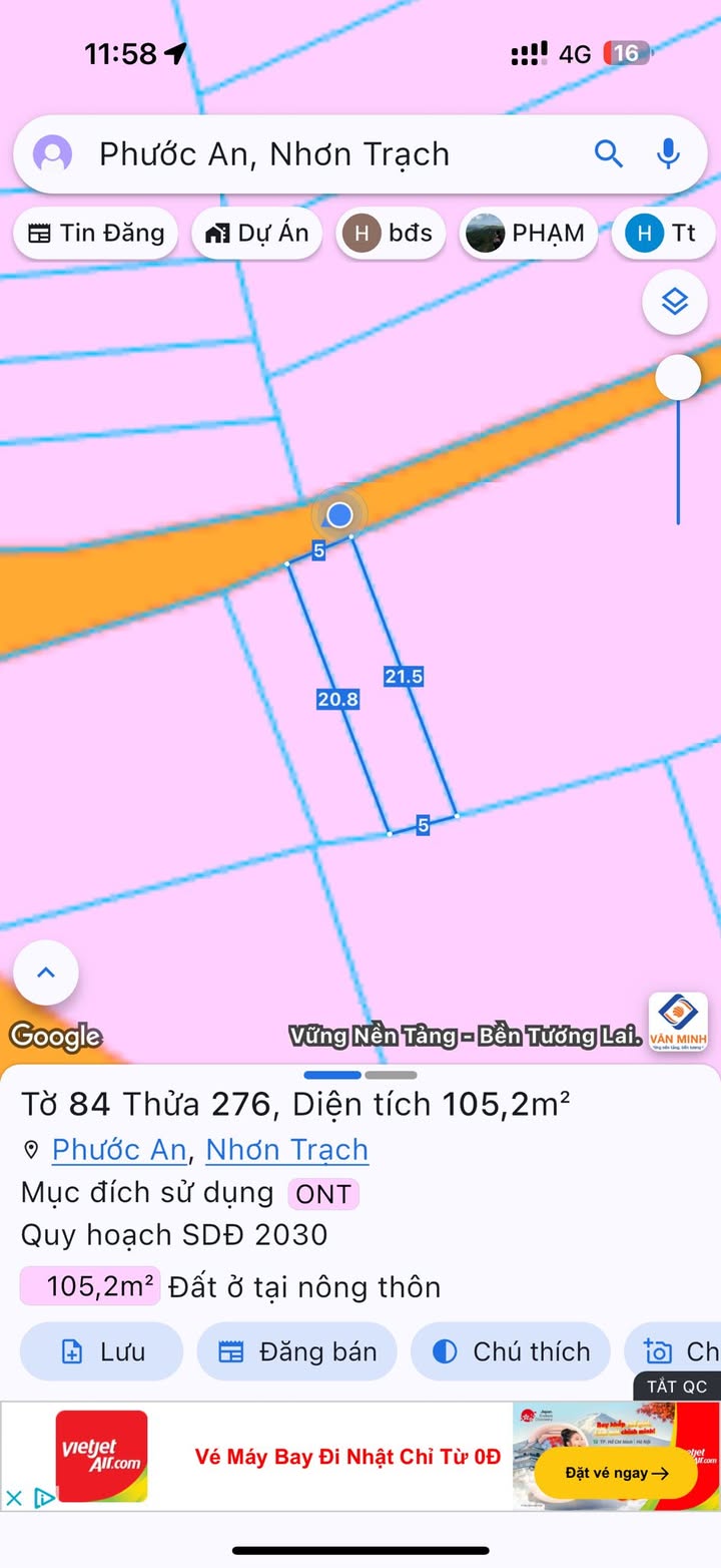 Đất nền Nhơn Trạch 105m² giá 1.5 tỷ - Đường Hùng Vương ô tô vào tận nơi!