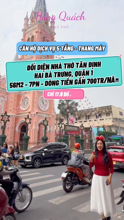 Căn hộ dịch vụ 5 tầng mặt tiền Nhà thờ Tân Định, Quận 1, 56m² chỉ 17.9 tỷ - Đầu tư sinh lời tốt!