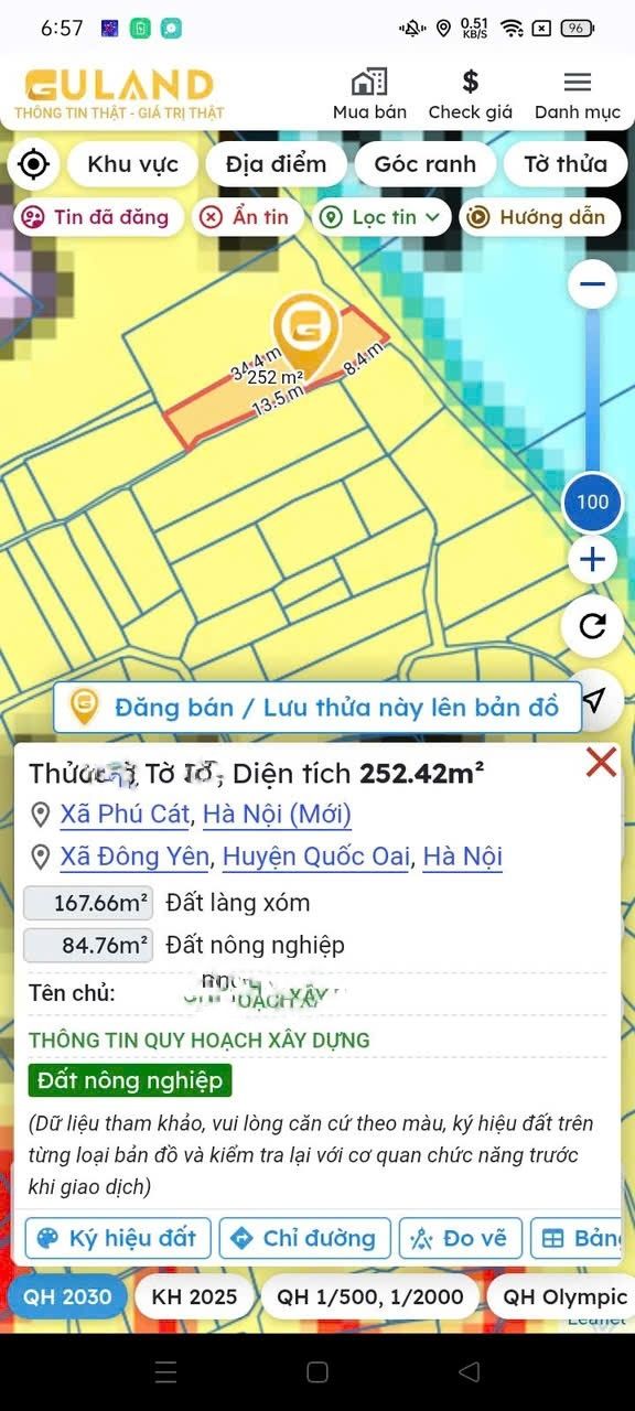 Đất nền Đông Yên Quốc Oai 253m² giá 450 triệu - Chính chủ, oto vào tận đất!