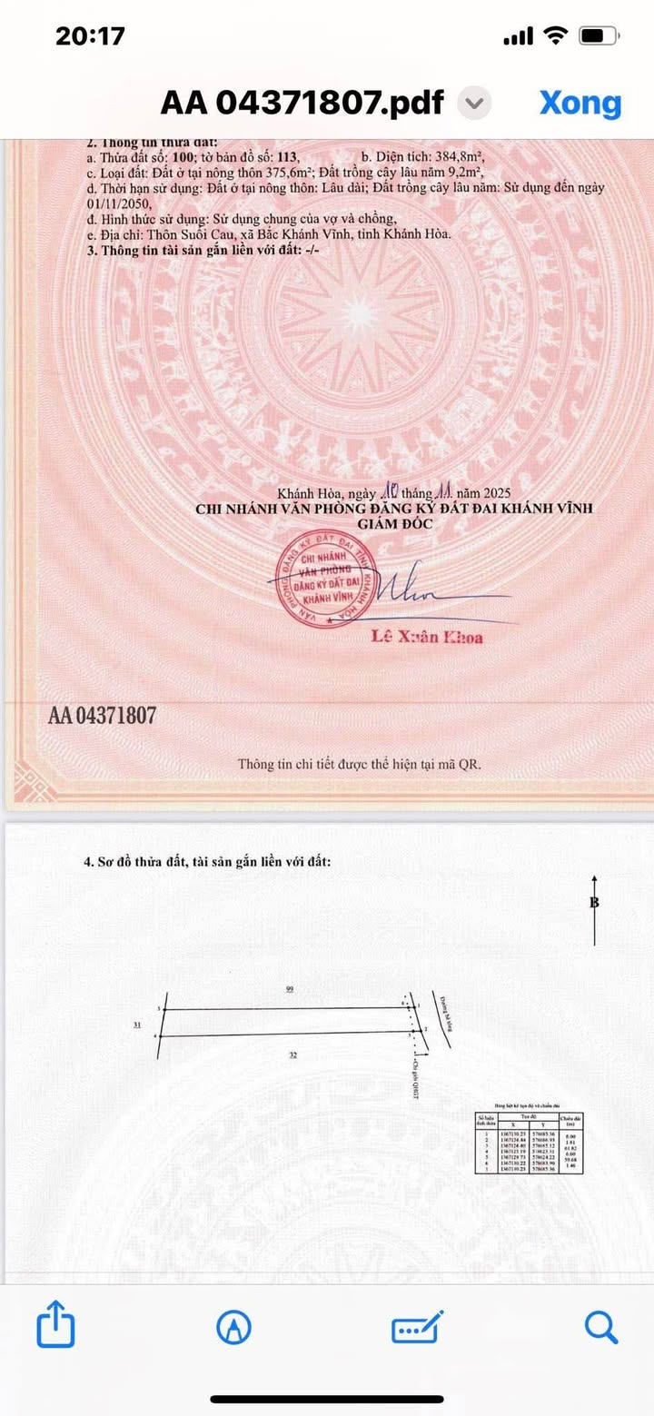 Đất thổ cư Khánh Đông, Khánh Vĩnh 384m² giá 420 triệu - Cơ hội đầu tư hấp dẫn!