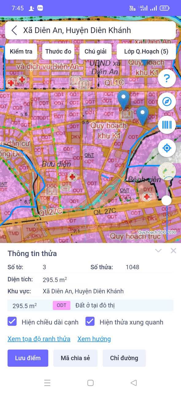 Đất thổ cư 100m² Diên An 295m² giá 3 tỷ - Bán gấp, chính chủ!