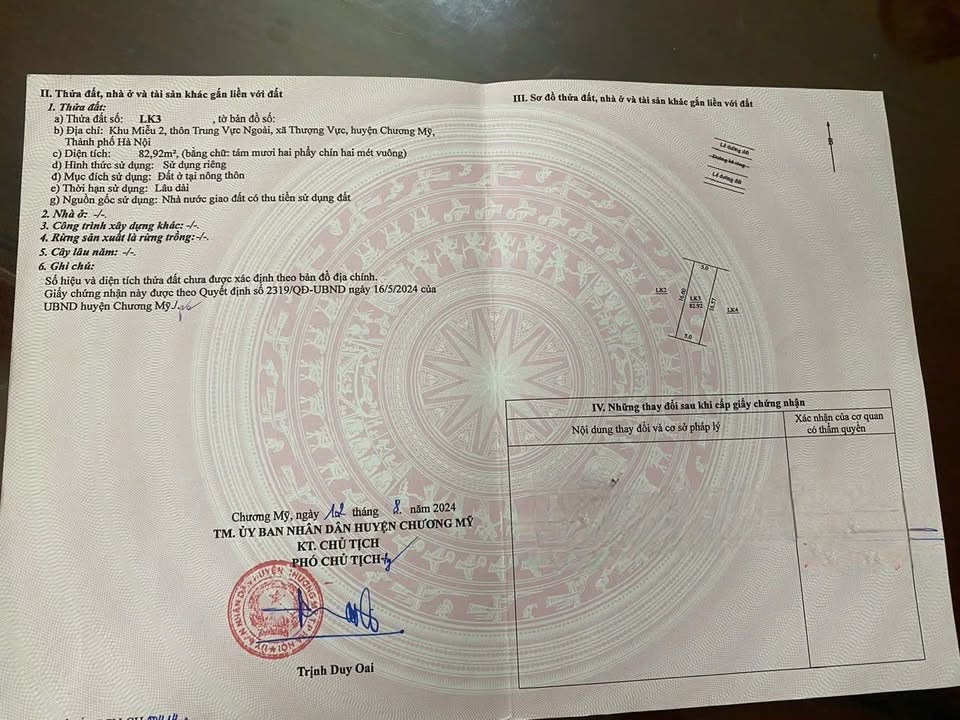 Đất thổ cư Thượng Vực, Chương Mỹ 83m² - Mặt tiền 5m, kinh doanh sầm uất!