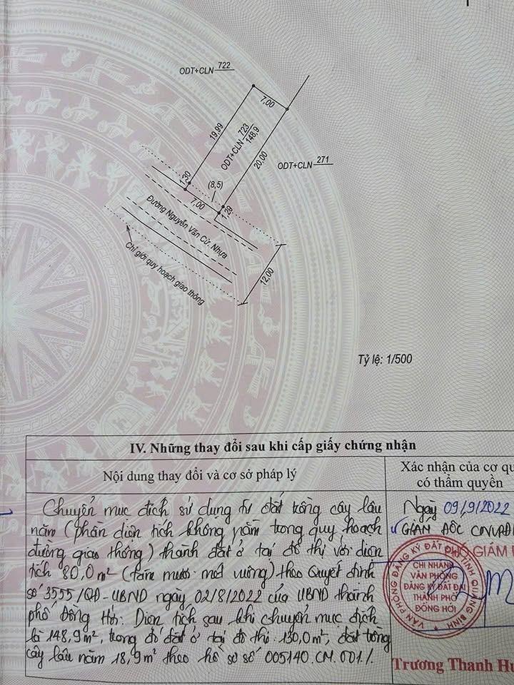 Đất ở mặt tiền đường Nguyễn Văn Cừ, Đồng Hới 147m² giá 3.25 tỷ - Cơ hội đầu tư tuyệt vời!