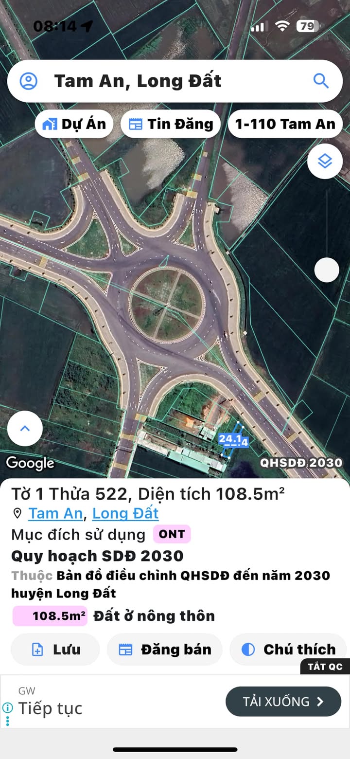 Đất mặt tiền Tỉnh Lộ 44B, Tam An, Long Điền 116m² - Giá rẻ nhất khu vực!
