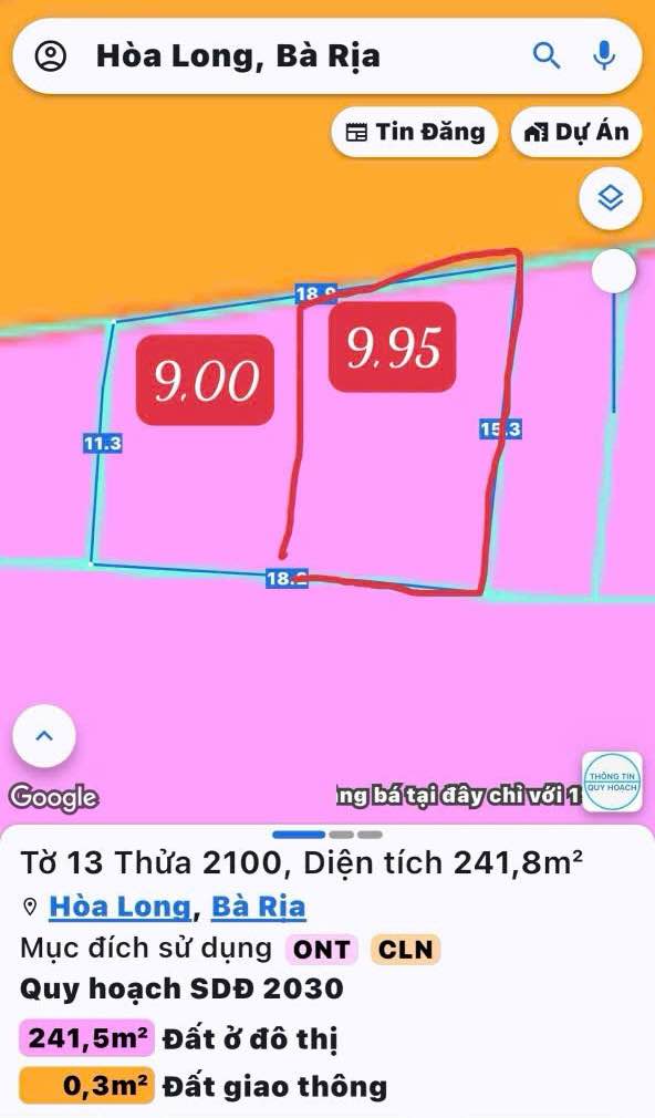 Đất kinh doanh Hoà Long, Bà Rịa - Vũng Tàu, 154m² giá 3.5 tỷ - Cơ hội đầu tư hấp dẫn!