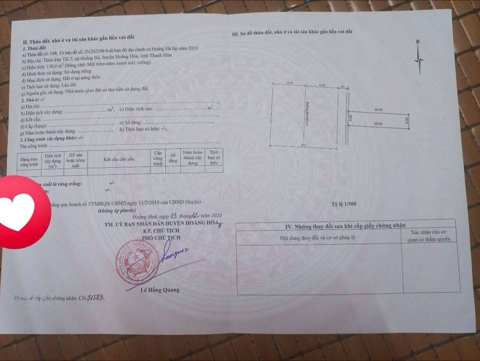 Đất nền 150m² xã Hoằng Hà - Hướng Tây gần KCN Đạt Tài chỉ 900 triệu