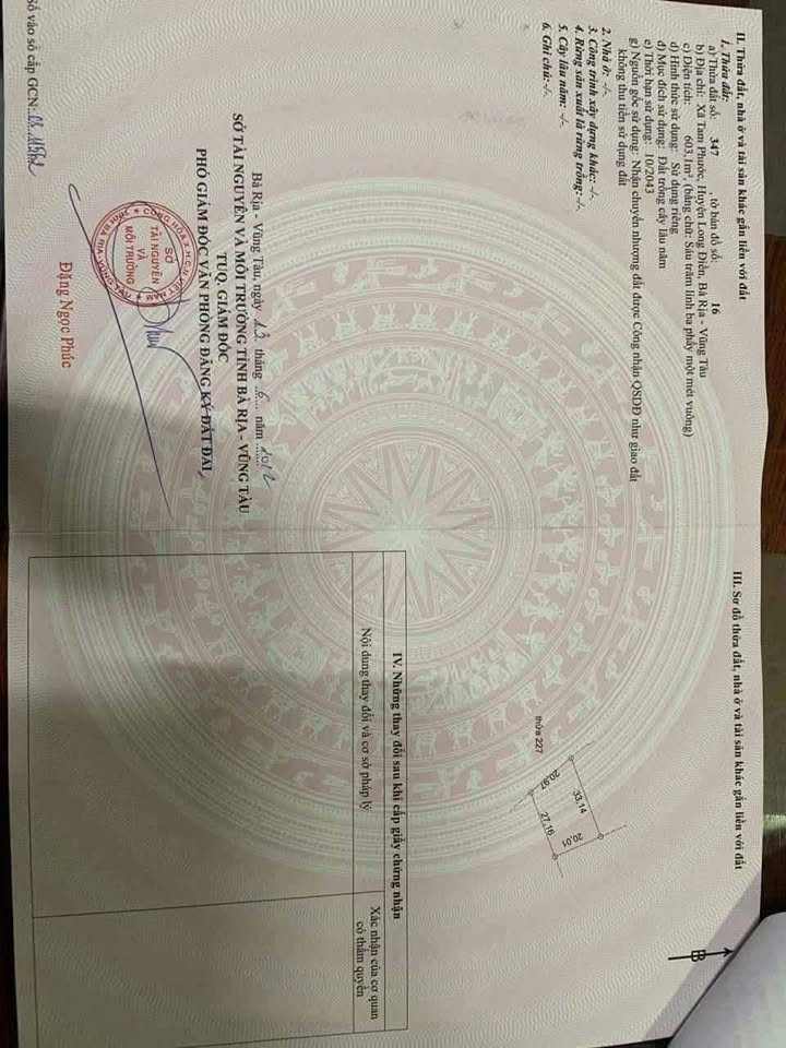 Đất nền Tam Phước, Long Điền 603m² giá 1.1 tỷ - Cơ hội vàng đầu tư!