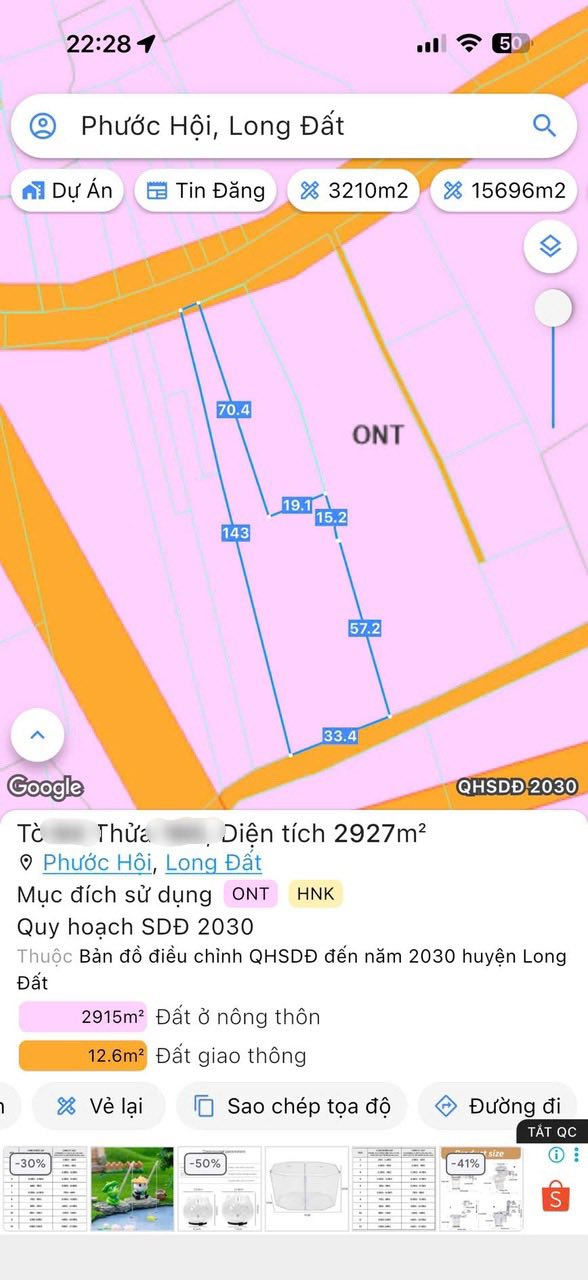 Đất nền 2927m² Phước Hải - Tiềm năng đầu tư sinh lời lớn!