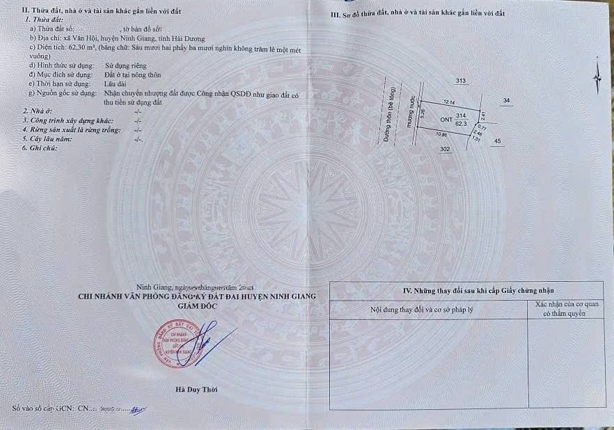 Đất kinh doanh 62m² Văn Hội - Ninh Giang chỉ 1.1 tỷ - Vị trí đắc địa