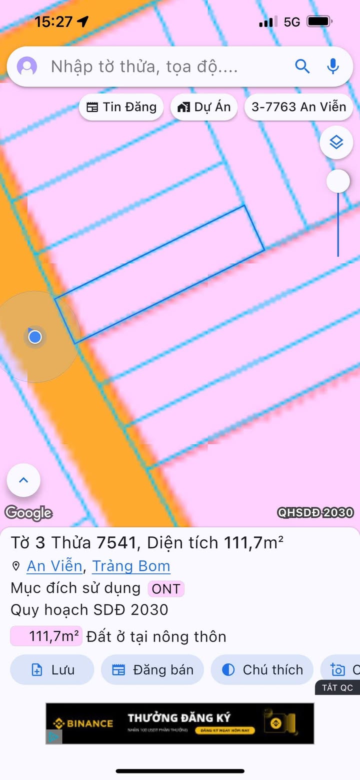 Đất thổ cư An Viễn 112.5m² giá 900 triệu - Đầu tư an toàn, vị trí trung tâm!