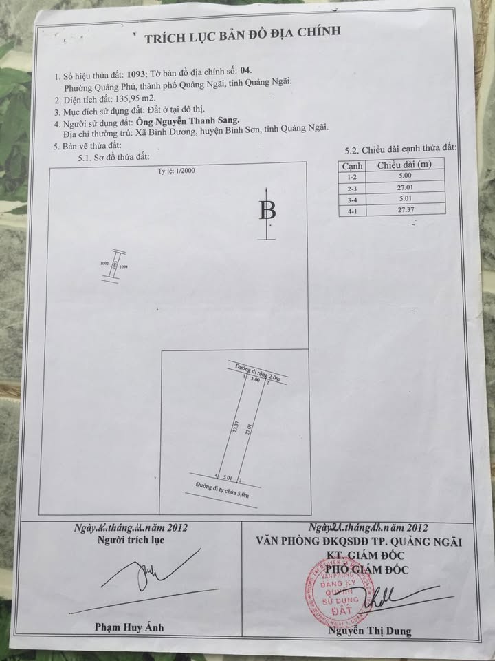 Đất nền đầu sân bay Quảng Phú, Quảng Ngãi 140m² giá 700 triệu - Cơ hội đầu tư hấp dẫn!