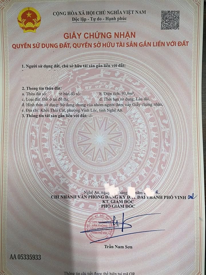 Đất Thái Cát Nghi Thái 93.9m² giá 1.33 tỷ - Đầu tư lý tưởng!