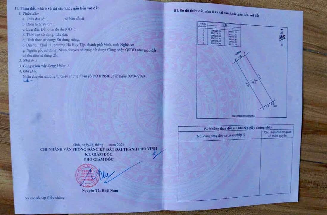 Đất thổ cư Phường Hà Huy Tập 98m² giá 4.05 tỷ - Mặt tiền kinh doanh thuận lợi!