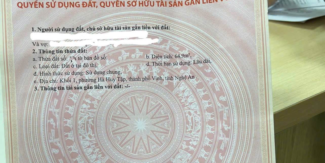 Bán đất kinh doanh lô góc 3 mặt tiền đường Nguyễn Trãi, TP Vinh 64.9m² - Cơ hội đầu tư hấp dẫn!