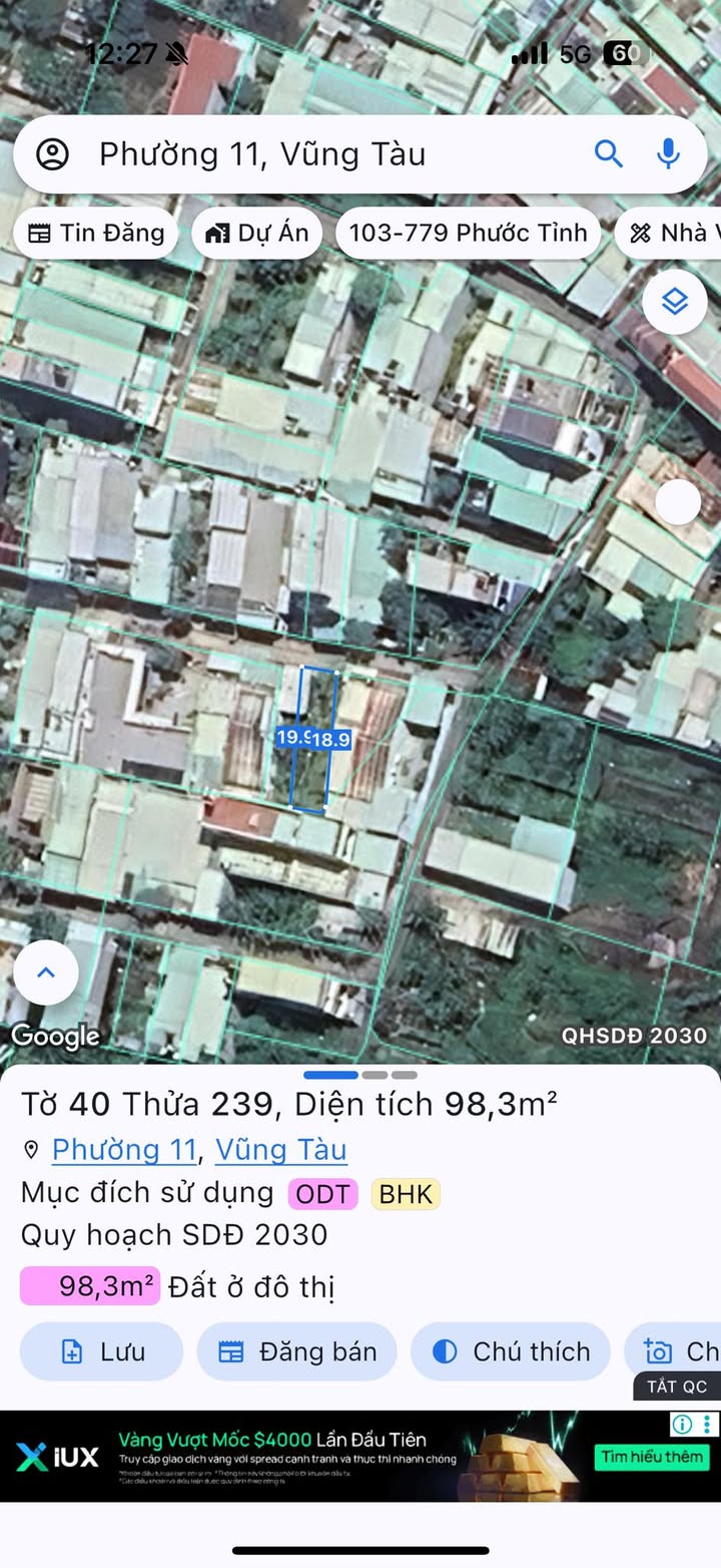 Đất thổ cư đường Đô Lương Vũng Tàu 98m² giá 2.9 tỷ - Cơ hội đầu tư hấp dẫn!