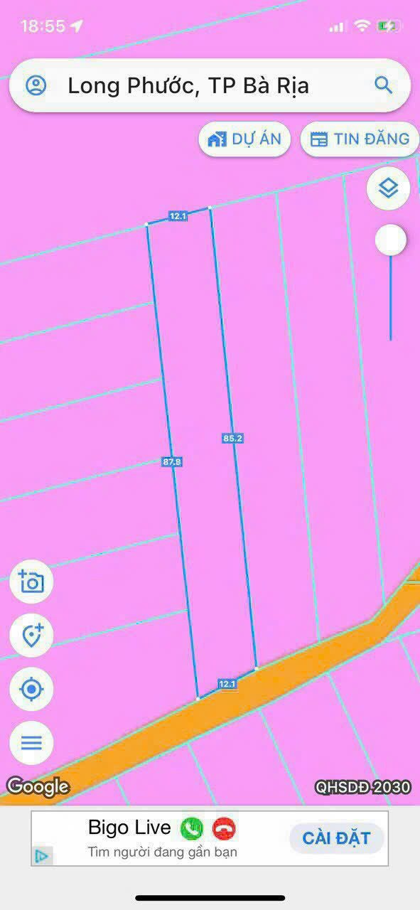 Lô đất mặt tiền Hương Lộ 3, Phường Long Phước 1044m² giá 2.9 tỷ - Đầu tư sinh lời!