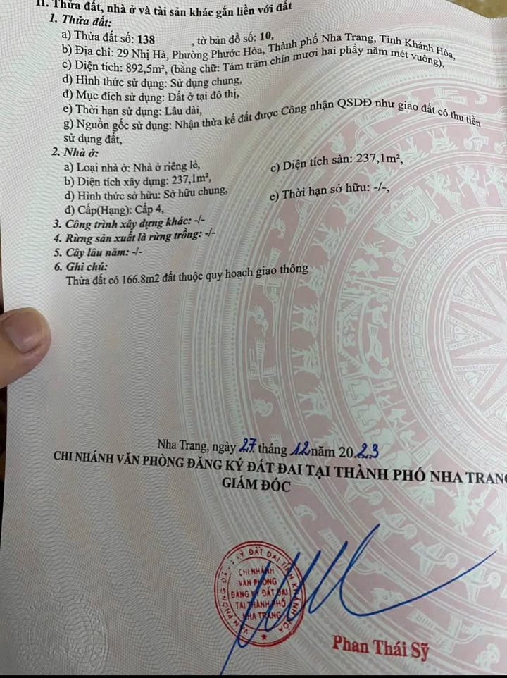 Đất nền lô góc 2 mặt tiền đường Nhị Hà & Tản Viên Nha Trang 892.5m² giá 71.4 tỷ - Cơ hội hiếm có!