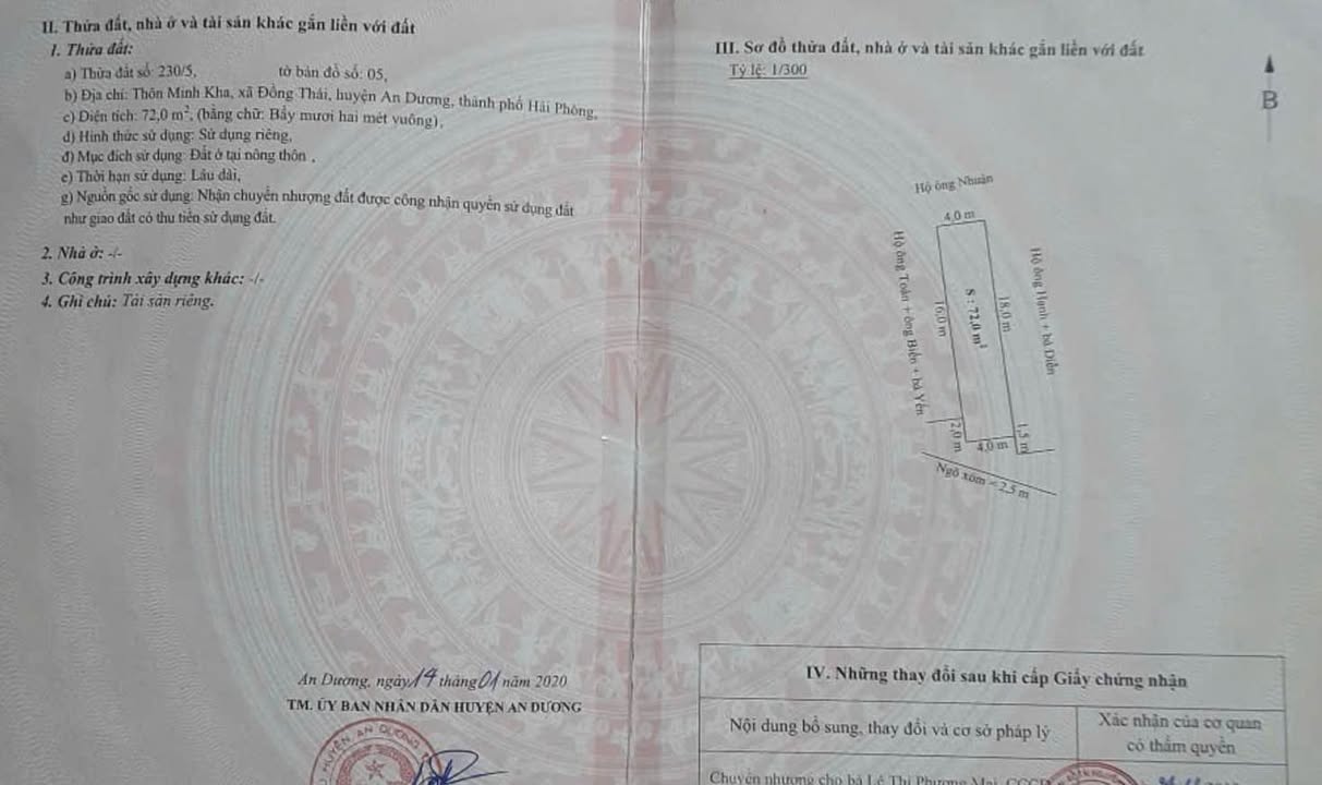 Đất nền Đồng Thái - An Dương 72m² giá 1.85 tỷ - Đường ô tô vào tận đất!