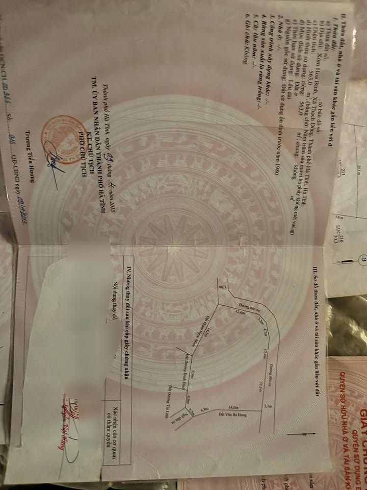 Đất thổ cư 563m² tại xóm Hoà Bình, xã Thạch Đồng - Pháp lý rõ ràng, giá thỏa thuận!