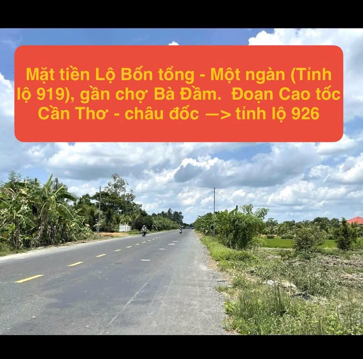Đất nền Tỉnh lộ 919, Thới Lai, Cần Thơ 120000m² giá 6.6 tỷ - Đầu tư sinh lời lý tưởng!