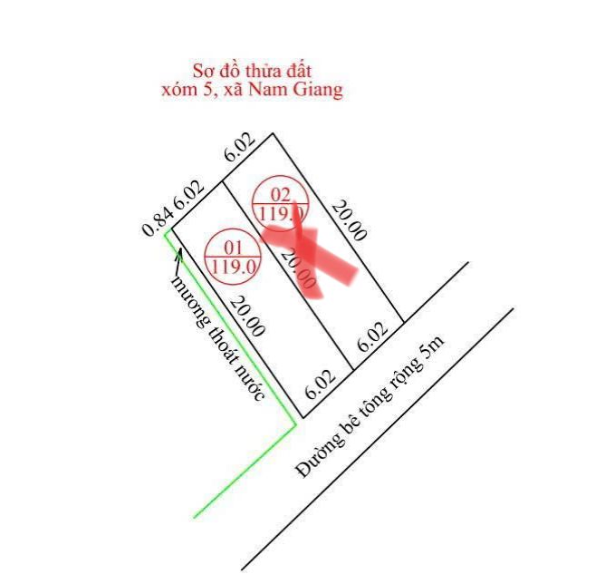 Bán đất thổ cư xóm 5 Nam Giang 119m² - Gần khu du lịch Eo Gió và VISIP Nghệ An!