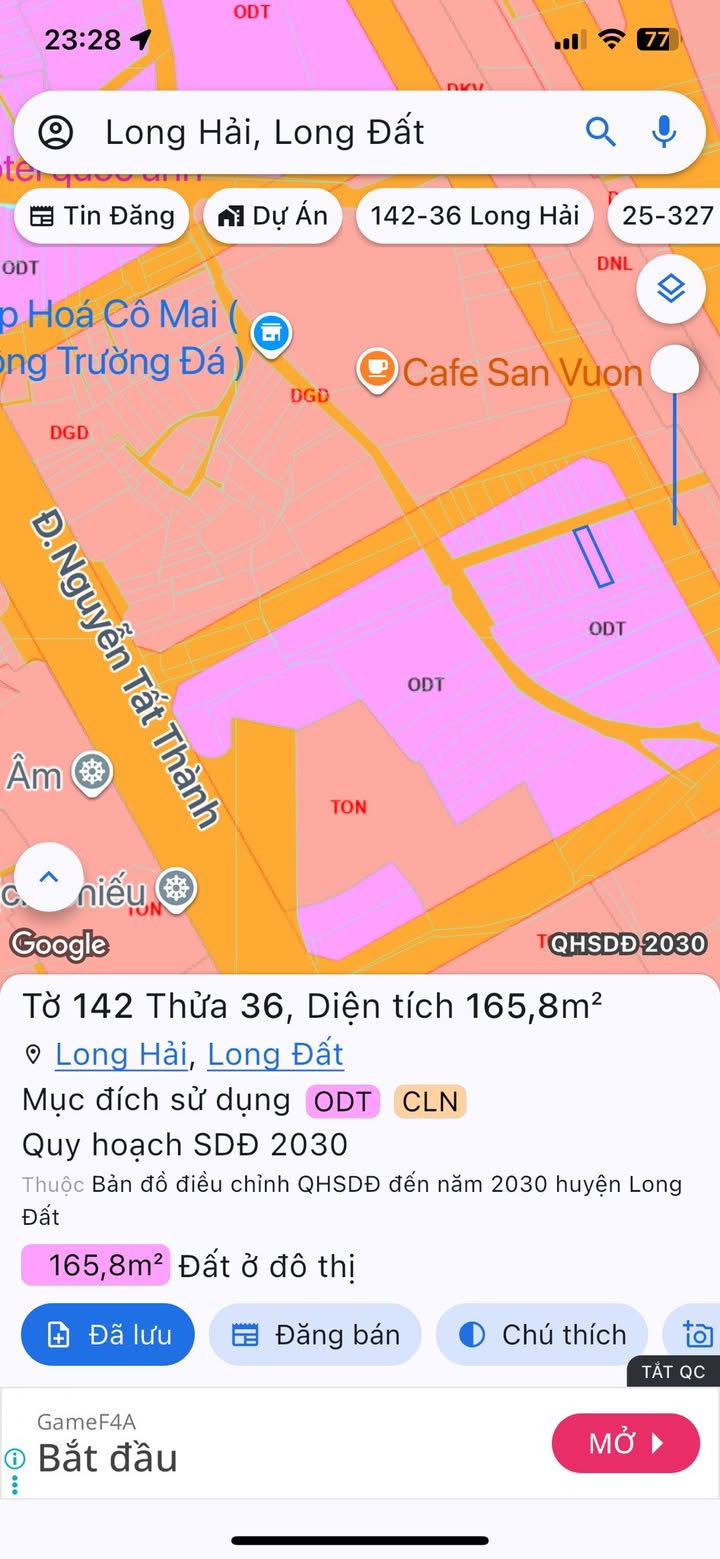 Đất nền Long Hải 164.7m² giá 2.55 tỷ - Cơ hội đầu tư gần biển!