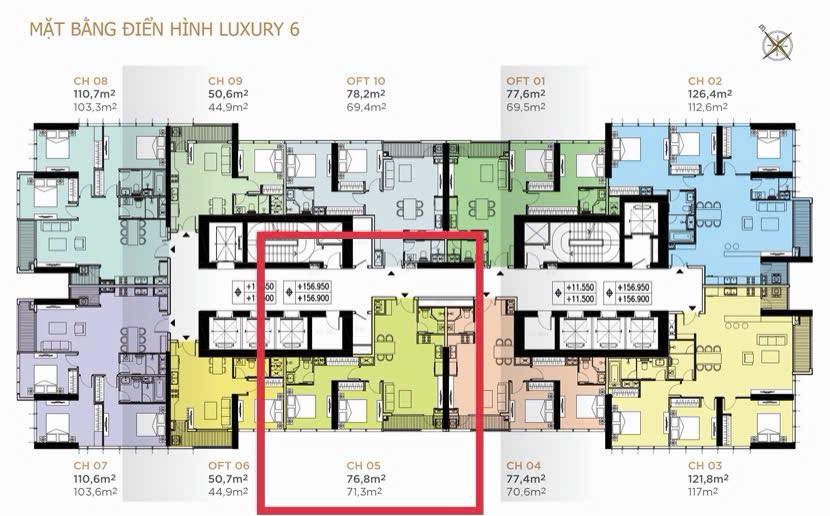 Căn hộ Lux 6 quận 1 76m² giá 14 tỷ - Đầu tư sinh lời ngay!