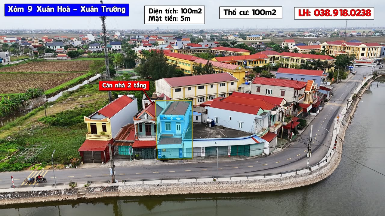 Nhà 2 tầng đường trục xã Xuân Hoà, 100m² - Mặt tiền rộng, giá thỏa thuận!