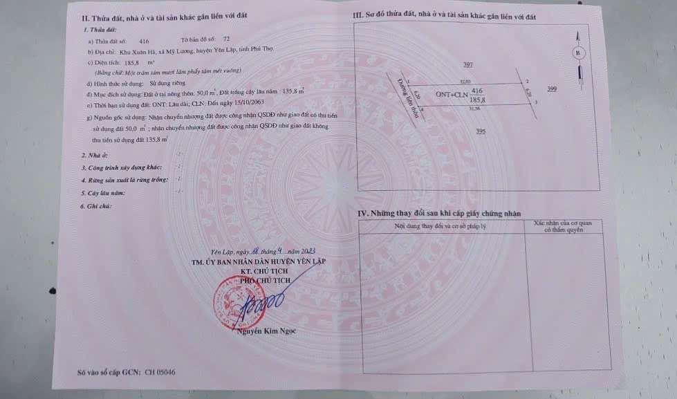 Đất nền Yên Lập Phú Thọ 187m² giá chỉ 200 triệu - Sở hữu ngay hôm nay!