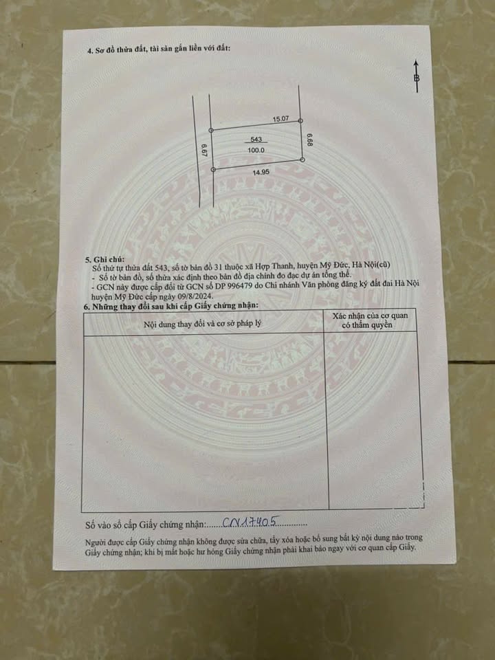 Đất nền Hợp Thanh, Mỹ Đức, Hà Nội 100m² - Vị trí đẹp, ô tô vào tận nơi!