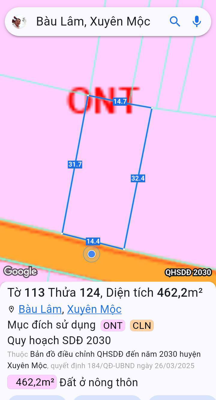 Đất nền Bầu Lâm Xuyên Mộc 155m² giá 770 triệu - Đầu tư sinh lời nhanh!