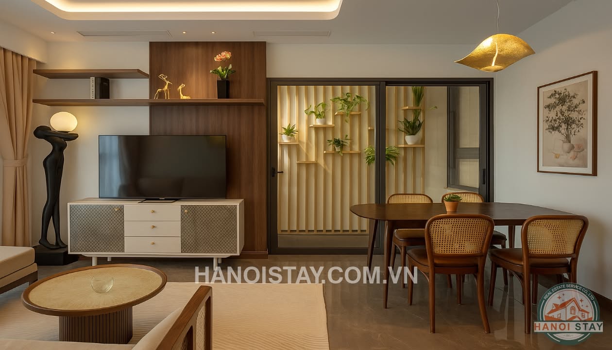 Căn hộ 2 phòng ngủ cho thuê tại Nguyễn Hồng, Đống Đa - Sang trọng, đầy đủ nội thất!