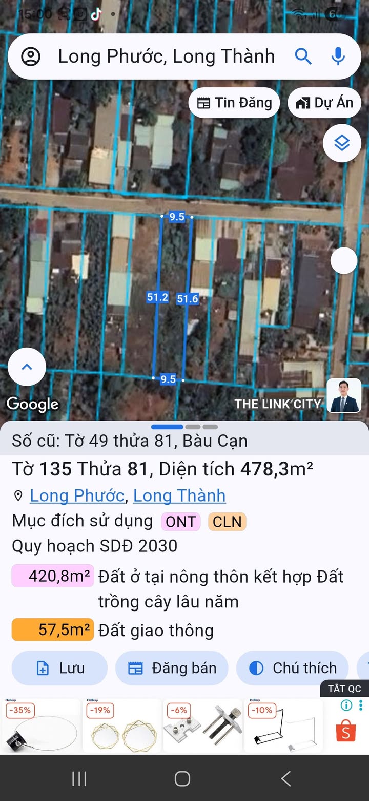 Đất nền Bàu Cạn, Long Thành 484m² - Sổ đỏ chính chủ, vị trí đắc địa!