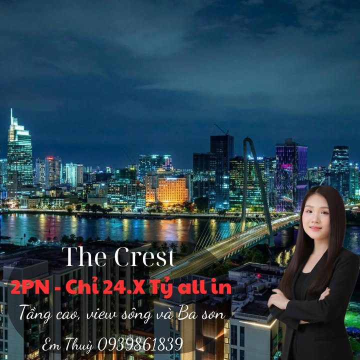 Căn hộ The Crest Residence Quận 2 83m² giá 24 tỷ - View sông tuyệt đẹp!