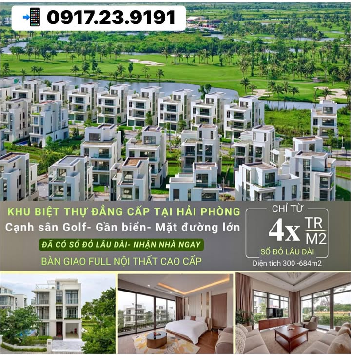 Biệt thự Ruby Coastal City Đồ Sơn 300m² giá 12.3 tỷ - Sở hữu ngay với nội thất cao cấp!
