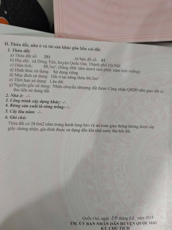 Đất nền mặt đường Tỉnh lộ 412b, Đông Yên, Quốc Oai 88.5m² giá 3.2 tỷ - Bán gấp trong ngày!