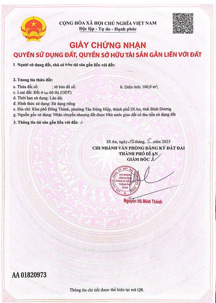 Đất nền khu dân cư Tứ Hải, Tân Đông Hiệp, 100m² giá 4.65 tỷ - Đầu tư lý tưởng!