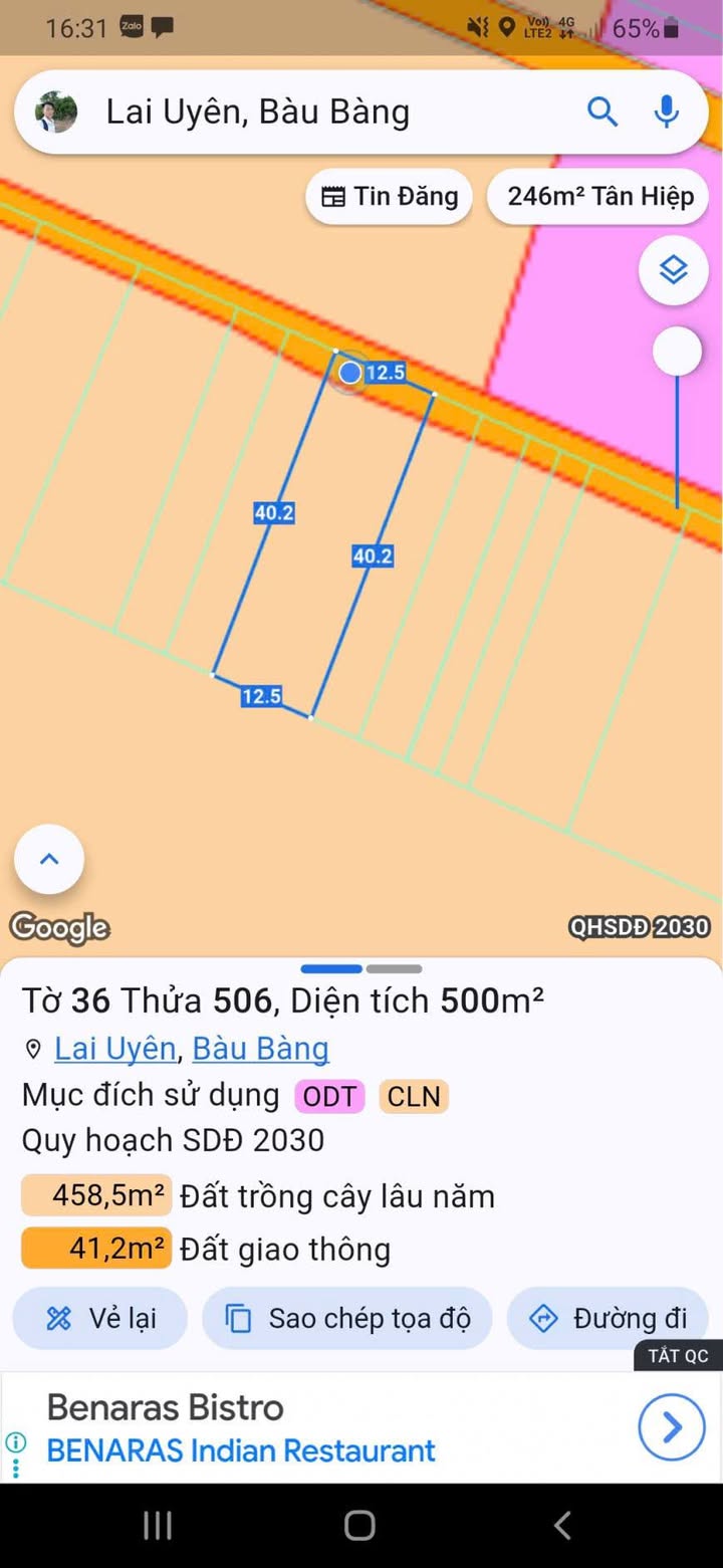 Đất thổ cư Lai Uyên 458m² giá 1.2 tỷ - Cơ hội đầu tư tuyệt vời!