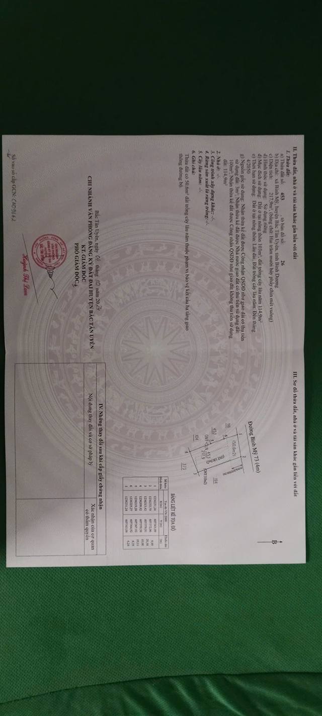 Đất thổ cư Bình Mỹ, Bắc Tân Uyên 218m² giá 2.5 tỷ - Vị trí đắc địa gần chợ và tiện ích!