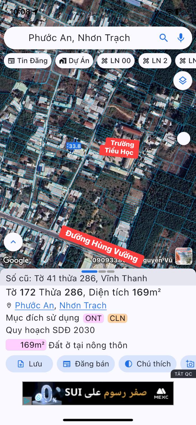 Đất nền 169m² tại Hẻm 2 Hùng Vương, Long Thành giá chỉ 1.5 tỷ - Cơ hội đầu tư hấp dẫn!