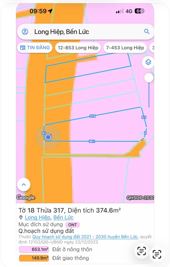 Đất nền xã Mỹ Yên, huyện Bến Lức 330m² giá 3.55 tỷ - Đầu tư sinh lời cao!