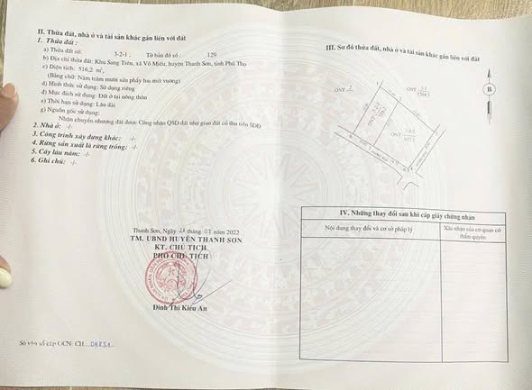 Đất nền Phú Thọ 510m² - Mặt tiền 15m, giá thỏa thuận gần đường bê tông!