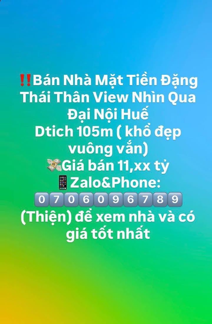 Nhà mặt tiền Đặng Thái Thân, Huế 105m² giá 11 tỷ - View đẹp qua Đại Nội