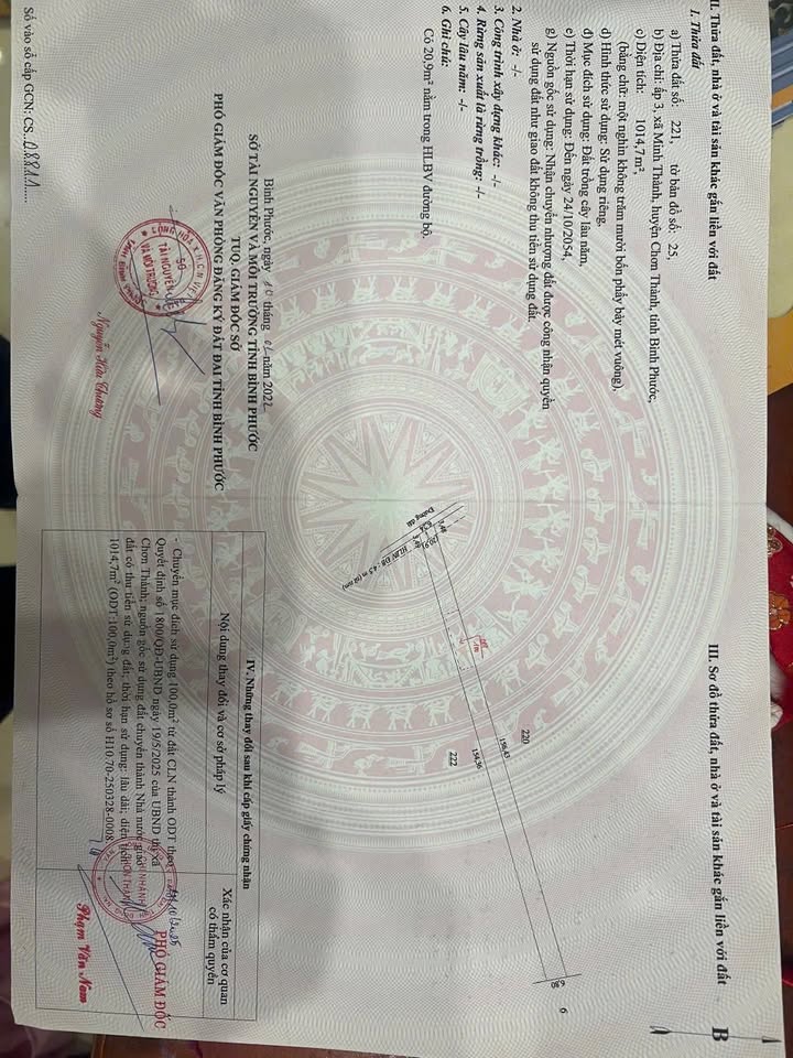 Đất nền chính chủ tại Minh Thành, Chơn Thành, 936m² - Giá tốt, pháp lý rõ ràng!