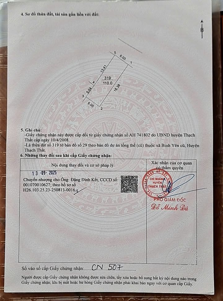 Đất thổ cư 110m² đường Sen Trì, xã Hạ Bằng, Thạch Thất - Gần khu CNC Hòa Lạc!