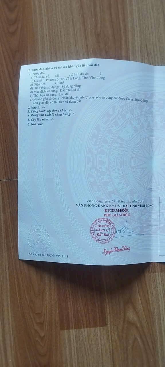 Đất ở đô thị Vĩnh Long 91m² giá 1.12 tỷ - Đầu tư sinh lời với 3 phòng trọ cho thuê!