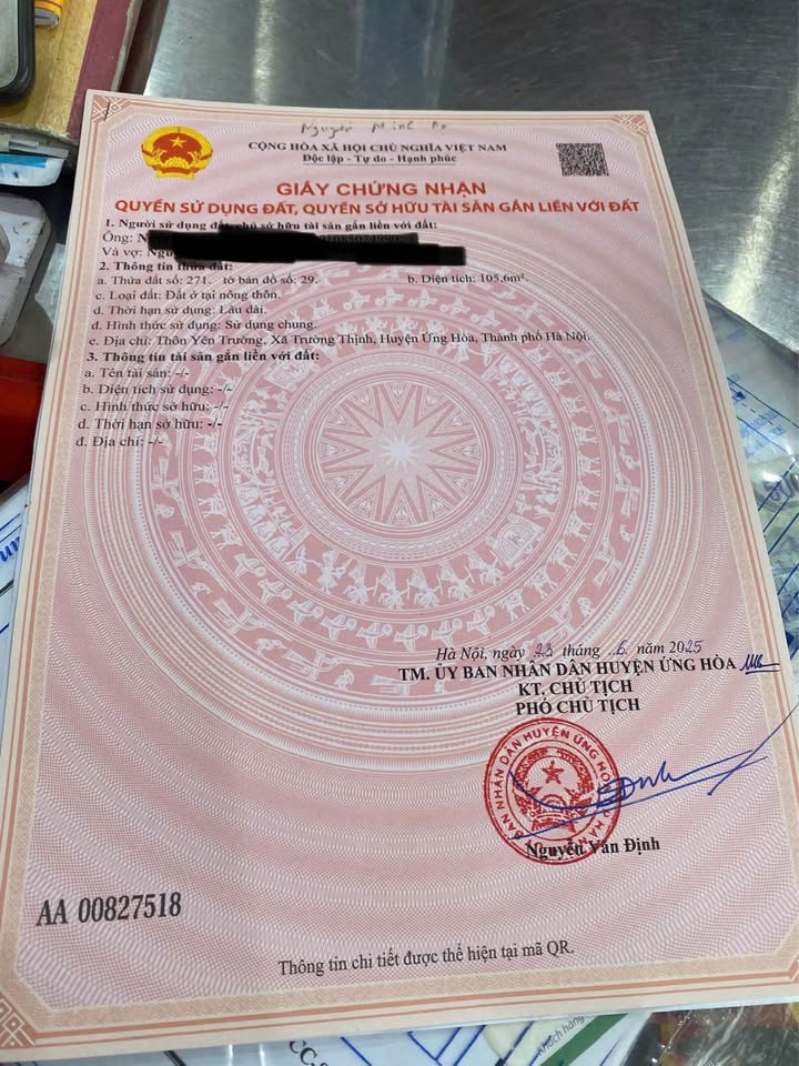 Đất nền đấu giá Yên Trường, xã Ứng Thiên, 105.6m² - Cơ hội đầu tư sinh lời!