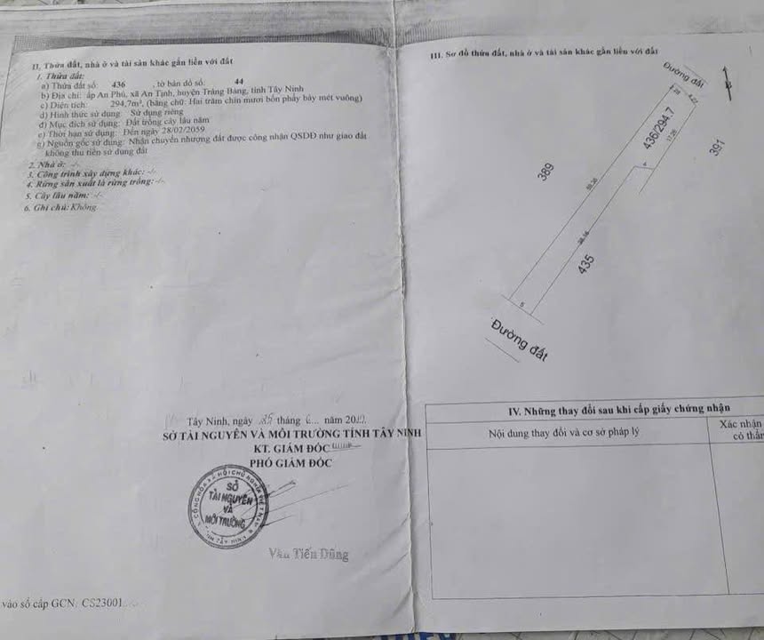 Đất thổ cư Trảng Bàng 295m² giá 1.15 tỷ - Đầu tư sinh lời ngay!